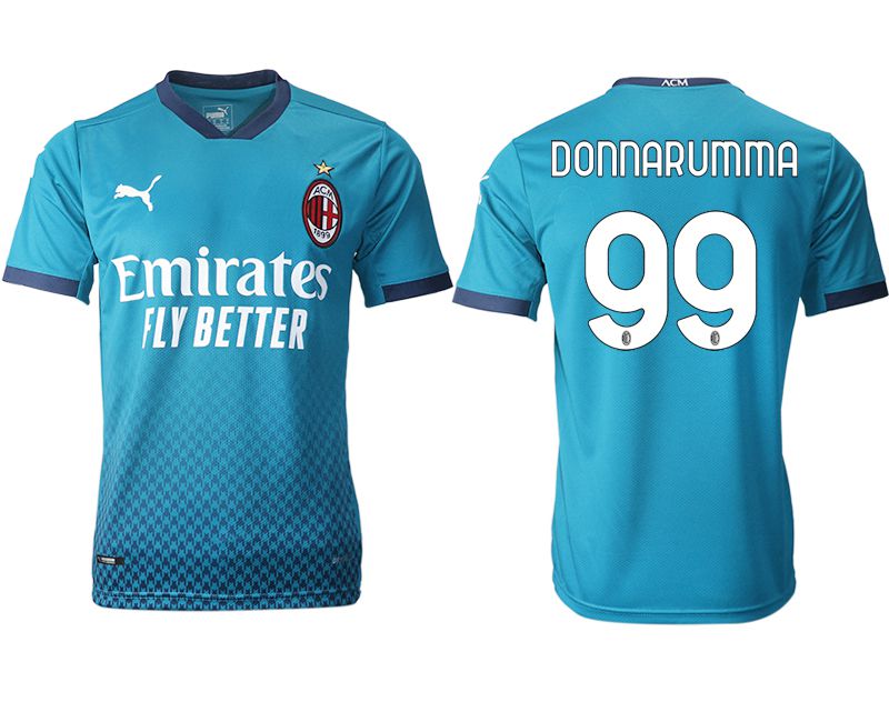 Men 2020-2021 club AC milan away aaa version #99 blue Soccer Jerseys